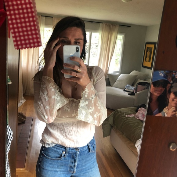 Sandro Blouse lace sleeves - Picture 3 of 8